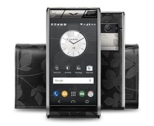 Vertu Aster Leaf, a luxury smartphone with a unique pattern
